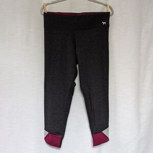 PINK Charcoal/Plum Crop Athleisure Leggings